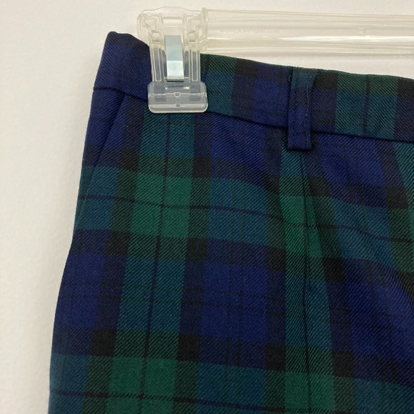 Pendleton Virgin Wool Black Watch Plaid Tartan Pants Size 12 Green Navy Lined - Picture 5 of 11